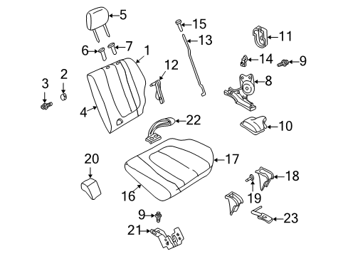 2000 Chevy Tracker Rear Seat Components Diagram