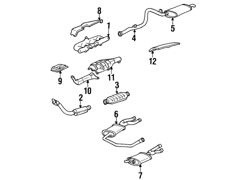 1992 Oldsmobile Achieva Intermediate Pipe Diagram for 22552916