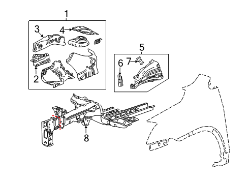 2016 Buick Encore Structural Components & Rails Diagram