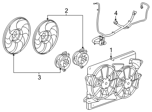 2016 Cadillac XTS Cooling System, Radiator, Water Pump, Cooling Fan Diagram 2 - Thumbnail