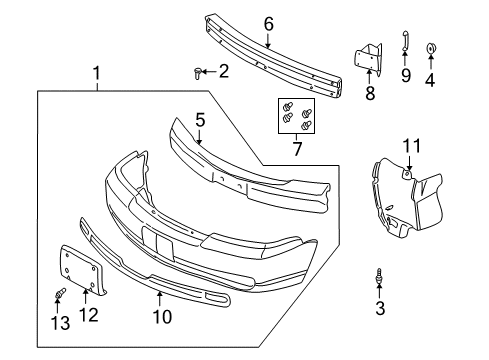 2000 Cadillac Seville Front Bumper Diagram