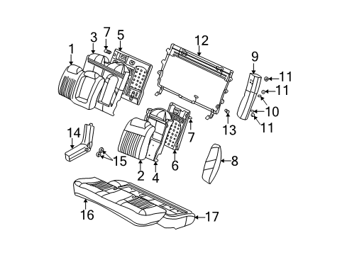 2004 Chevy Monte Carlo Rear Seat Components Diagram