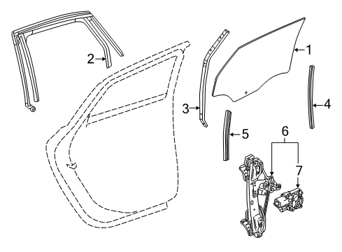 2015 Buick Verano Rear Door - Glass & Hardware Diagram