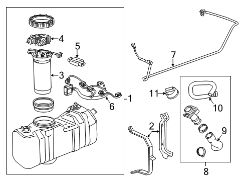 2011 Chevy Express 3500 Feed Line, Front Diagram for 20972739