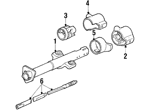1987 Pontiac Firebird Steering Column & Wheel Diagram