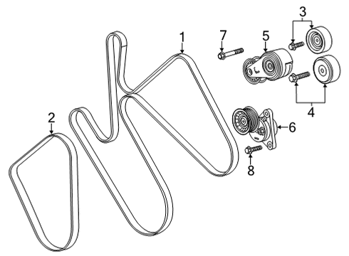 2024 GMC Sierra 3500 HD Belts & Pulleys Diagram