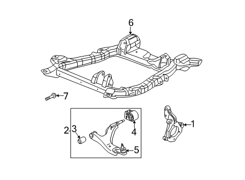 2002 Saturn Vue Engine Cradle Bolt, Front Diagram for 11519151