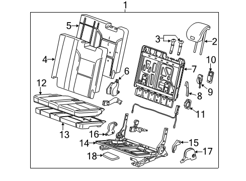 2017 Cadillac Escalade ESV Third Row Seats Diagram 3 - Thumbnail