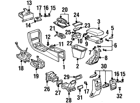 1997 Cadillac DeVille Front Console Diagram