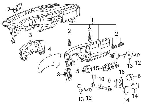 2007 Chevy Express 3500 A/C & Heater Control Units Diagram