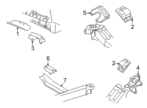 1997 Chevy Express 2500 Engine & Trans Mounting Diagram 4 - Thumbnail