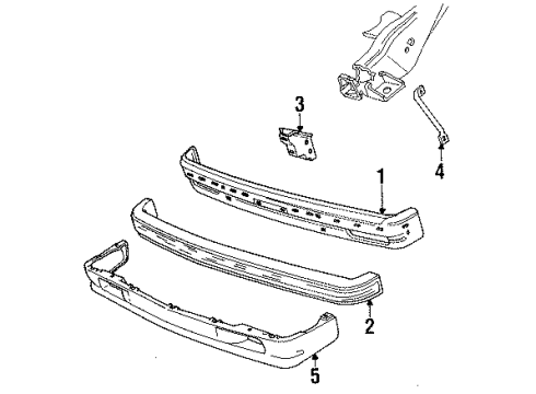 1992 GMC Sonoma Front Bumper Diagram for 15961869