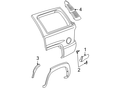 2003 GMC Yukon Side Molding Diagram for 88980831