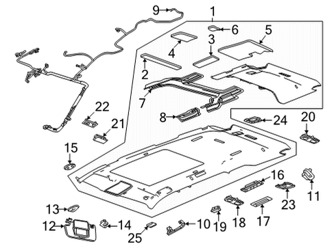 2023 Cadillac Escalade ESV Interior Trim - Roof Diagram