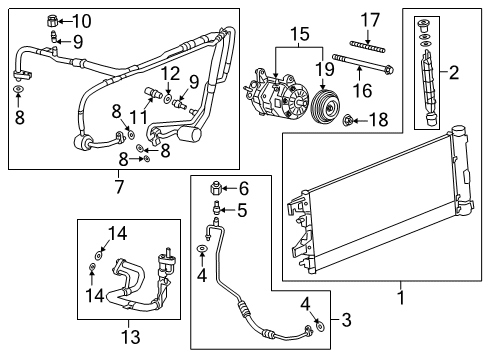 2019 Chevy Silverado 1500 A/C Condenser, Compressor & Lines Diagram