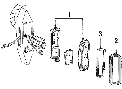 1986 Cadillac Fleetwood Tail Lamp Assembly Diagram for 914880