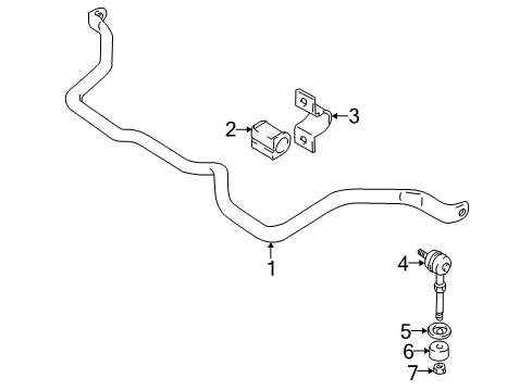 2000 Chevy Tracker Stabilizer Bar & Components - Front Diagram