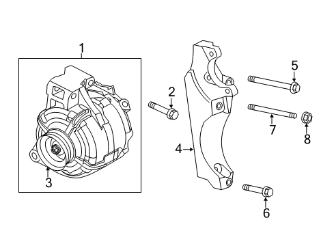 Bolt, Engine Front Cover Diagram for 11588731