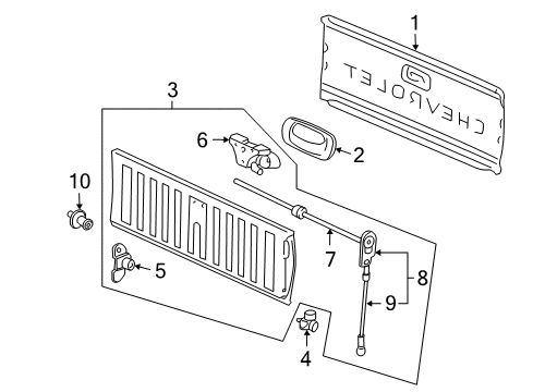2004 GMC Sierra 1500 Hinge, Driver Side Diagram for 15757891