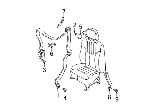 2001 Pontiac Grand Am Front Seat Belts Diagram