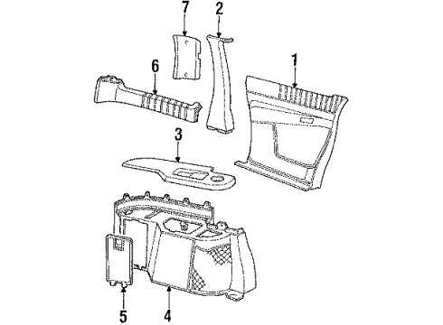 1995 Chevy Lumina APV Center Pillar, Inner Driver Side Diagram for 10285777