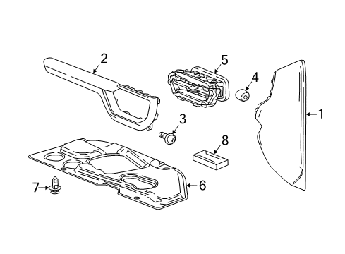 2021 GMC Acadia Lower Insulator, Passenger Side Diagram for 85148600