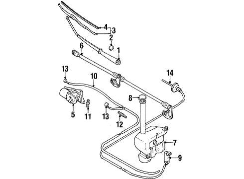 2001 Chevy Metro Wiper & Washer Components Diagram