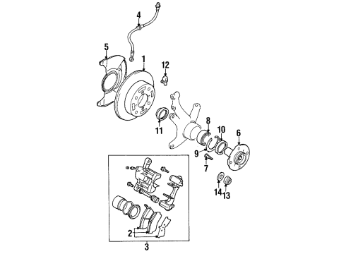2000 Chevy Metro Backing Plate Diagram for 96062167