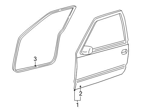2004 Cadillac Escalade EXT Front Door Diagram