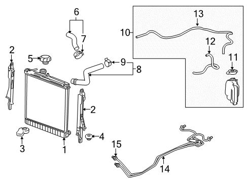 2006 Hummer H3 Radiator Assembly Diagram for 25964053