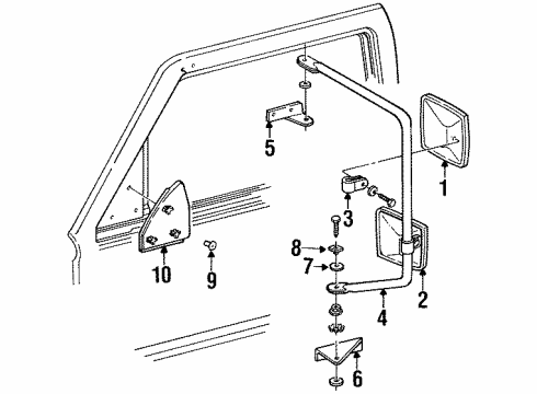 1990 Chevy C3500 Outside Mirrors Diagram