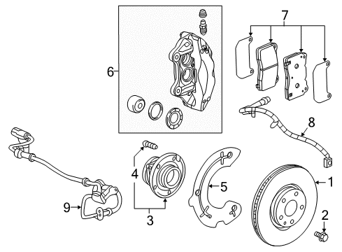 2019 Cadillac CT6 Brake Pads Diagram for 84701020