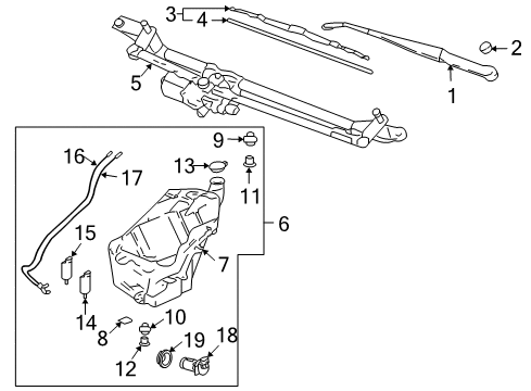 2005 Buick Rainier Wiper & Washer Components Diagram