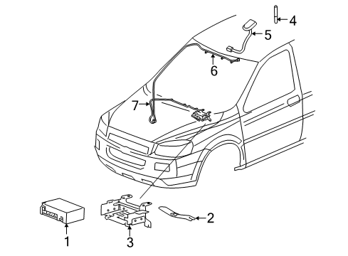 2005 Pontiac Montana Mount Bracket Diagram for 25841491