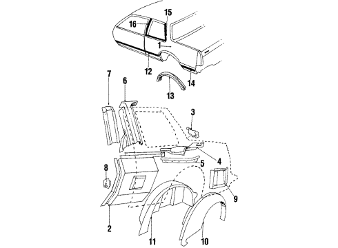 1987 Pontiac 6000 Fuel Pocket Diagram for 20307650