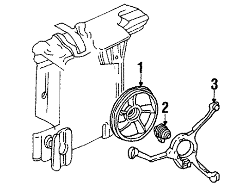 1994 Oldsmobile Cutlass Cruiser Mount Bracket Diagram for 22136370