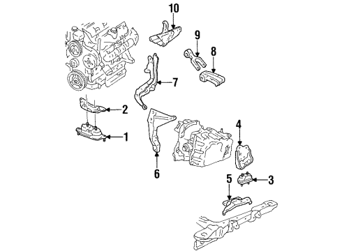 1995 Chevy Monte Carlo Engine & Trans Mounting Diagram