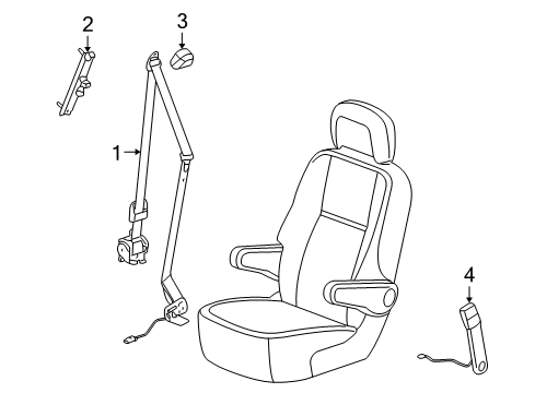 2005 Pontiac Montana Front Seat Belts Diagram 2 - Thumbnail