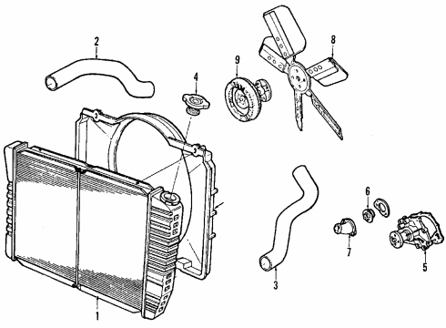 1987 Buick Electra Cooling System, Radiator, Water Pump, Cooling Fan Diagram