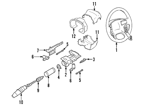 2006 Cadillac DTS Steering Column Diagram for 20913988