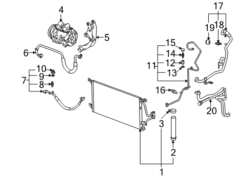 2006 Buick Terraza A/C Condenser, Compressor & Lines Diagram