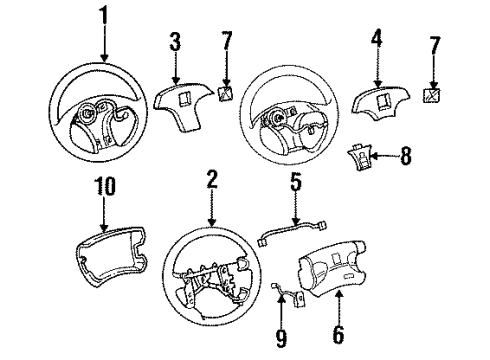 1992 Saturn SC Steering Wheel Diagram for 21044108