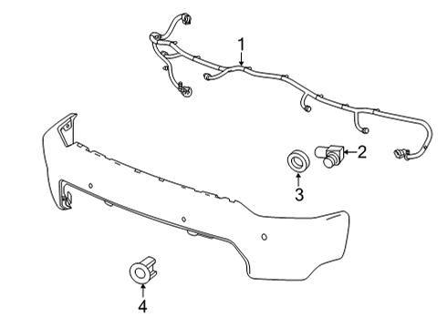 2020 Chevy Silverado 2500 HD Electrical Components - Front Bumper Diagram