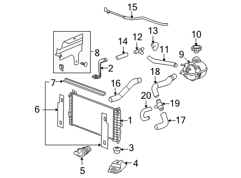 2006 Chevy Cobalt Radiator Assembly Diagram for 22731217