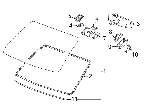 2021 GMC Canyon Glass, Reveal Moldings Diagram