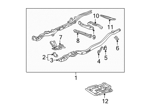 2001 GMC Sonoma Rear Crossmember Diagram for 15036400