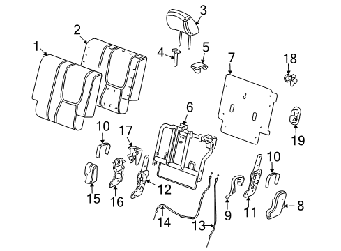 2006 Pontiac Torrent Seat Back Pad Diagram for 89041880