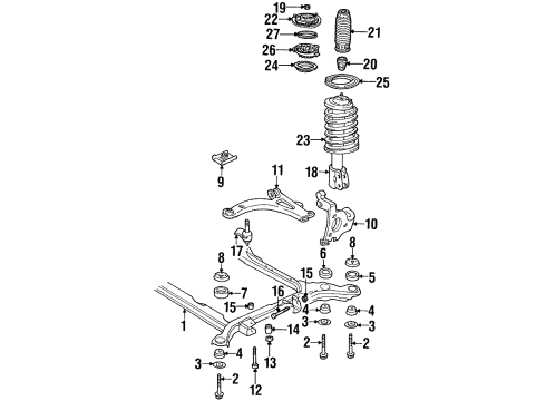1997 Buick Riviera Front Suspension Components, Lower Control Arm, Stabilizer Bar Diagram