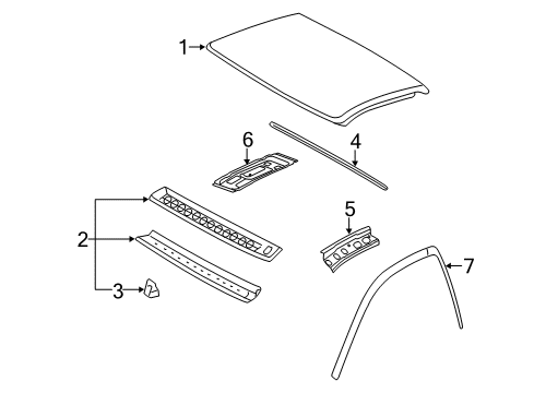 2011 GMC Sierra 2500 HD Roof & Components Diagram 6 - Thumbnail