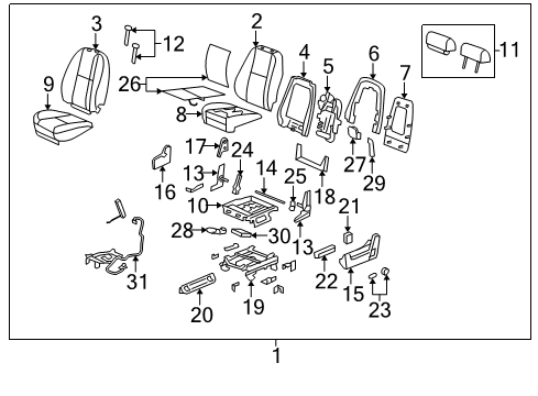 2008 Cadillac Escalade ESV Lumbar Control Seats Diagram